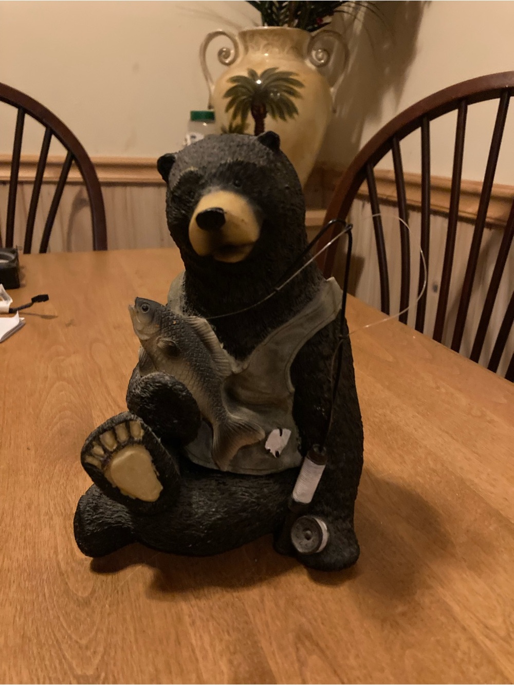 Fishing bear figurine